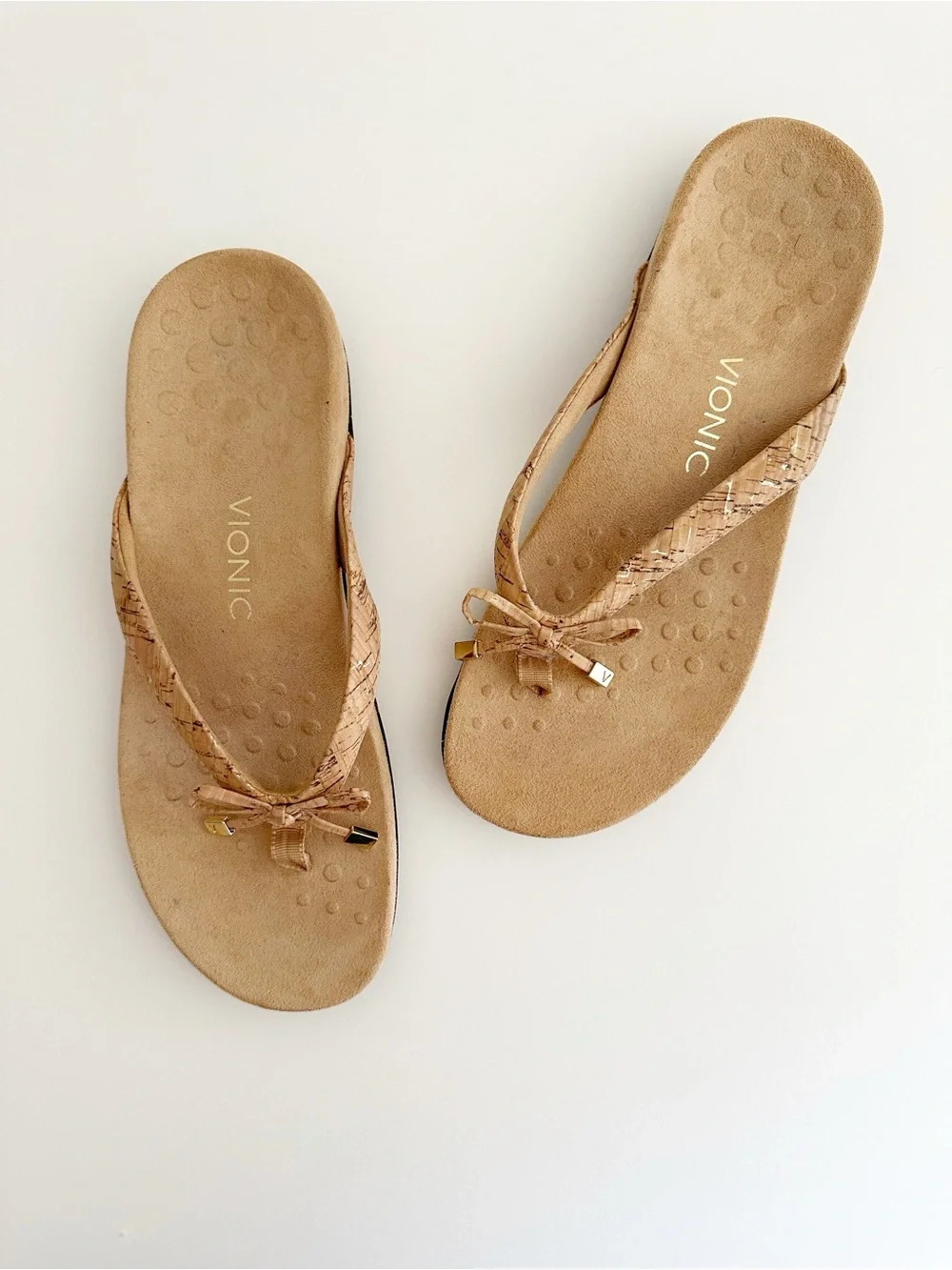 Vionic Tan Cork Thong Bella II sandals